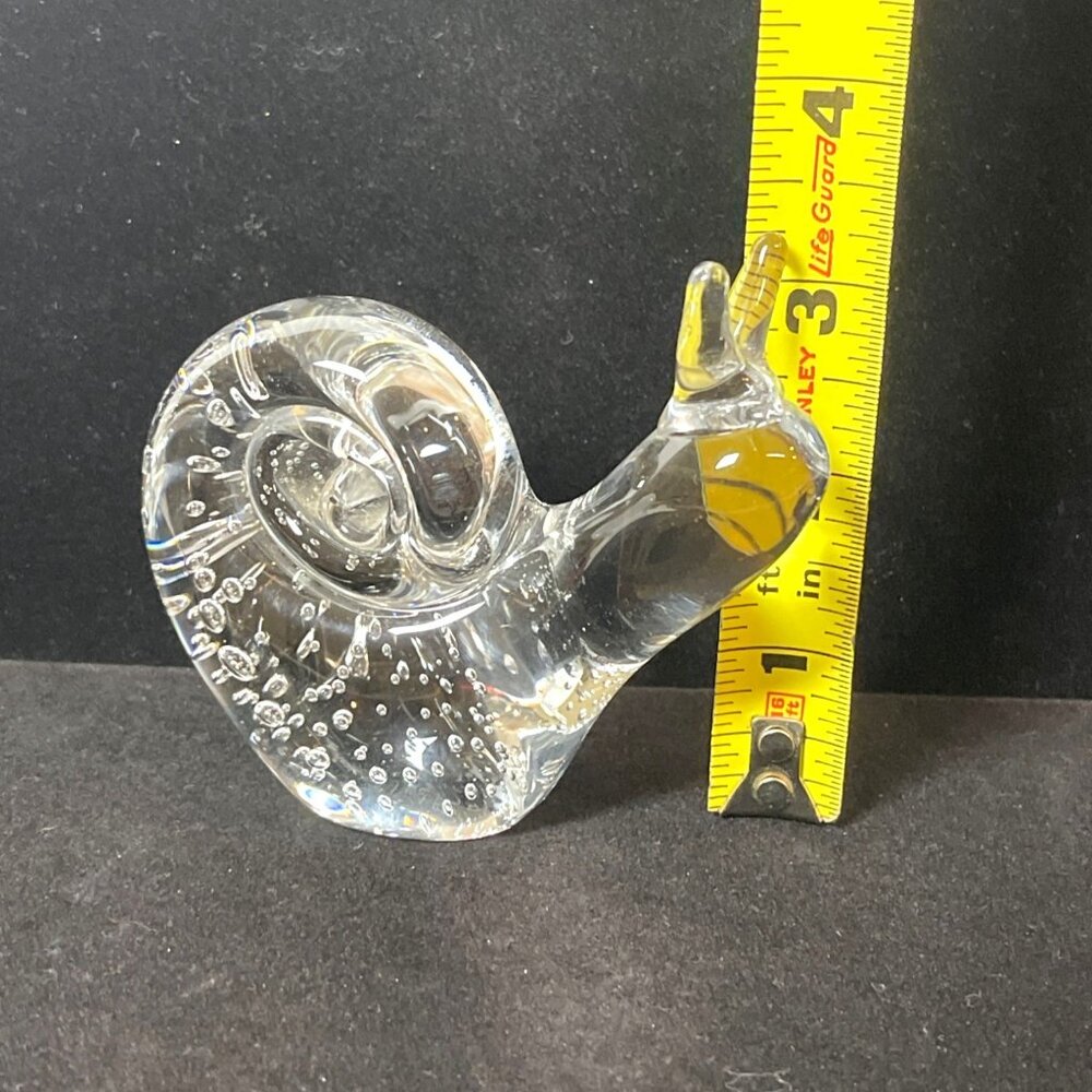 VTG Garden Snail Escargot Paperweight Handmade Clear Art Glass Décor figurine - Picture 7 of 9